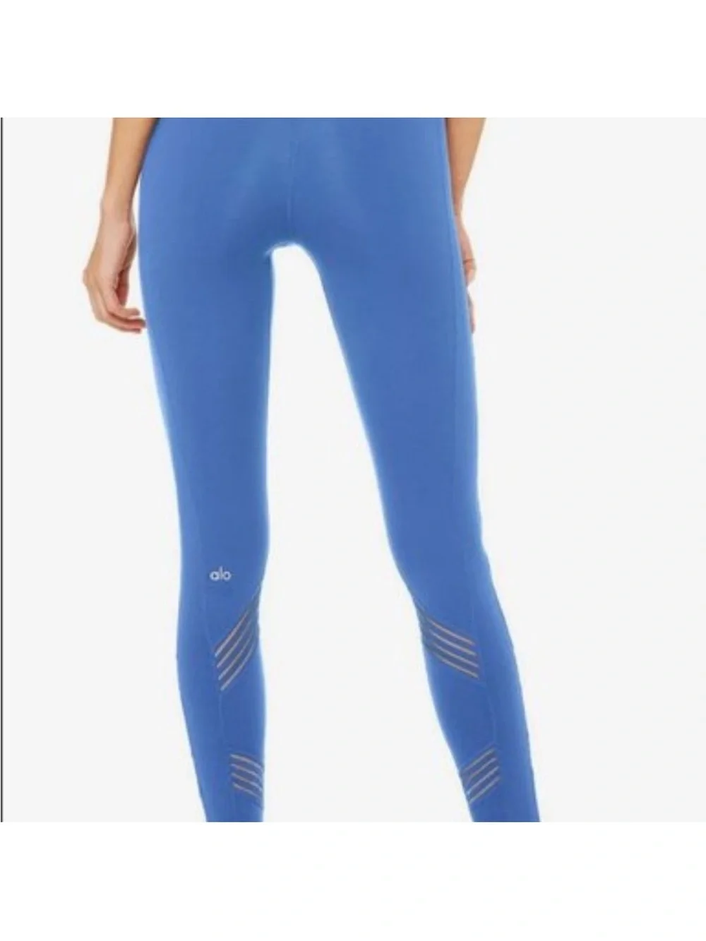 ALO Yoga Blue Leggings with Mesh